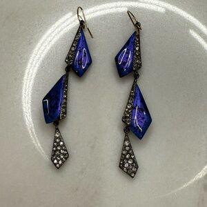 Alexis Bittar Blue and Silver Geometric Earrings